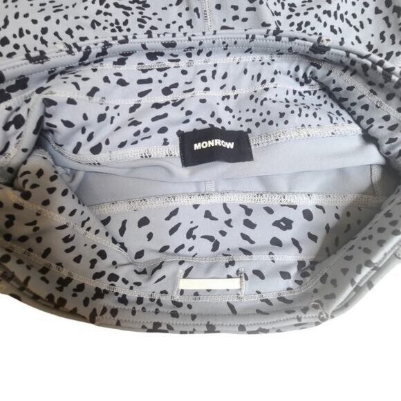 Monrow grey mini leopard print high waist 8" bike shorts small - Picture 5 of 8